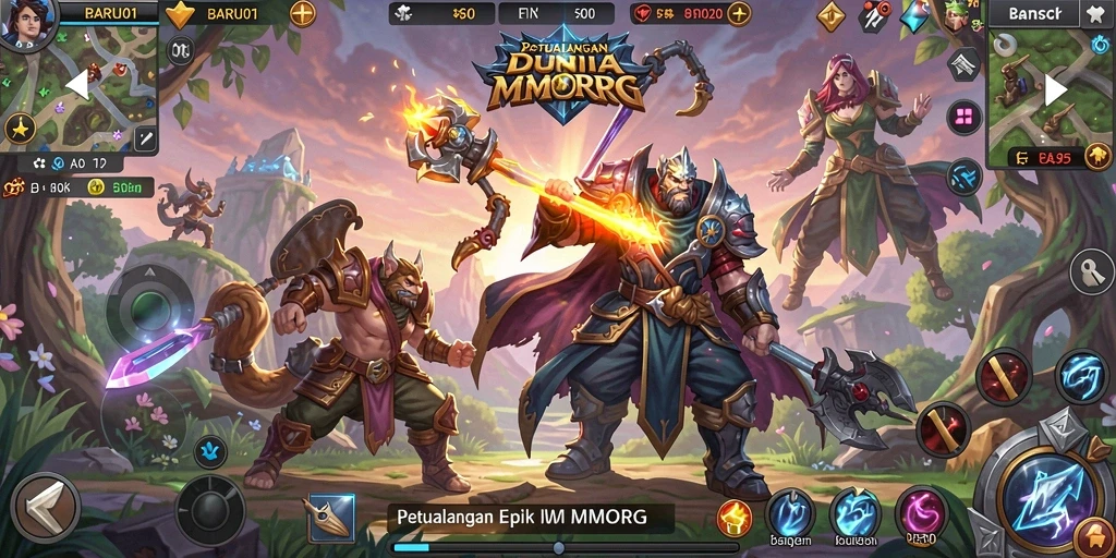Tampilan gameplay epik dalam dunia fantasi BARU01.