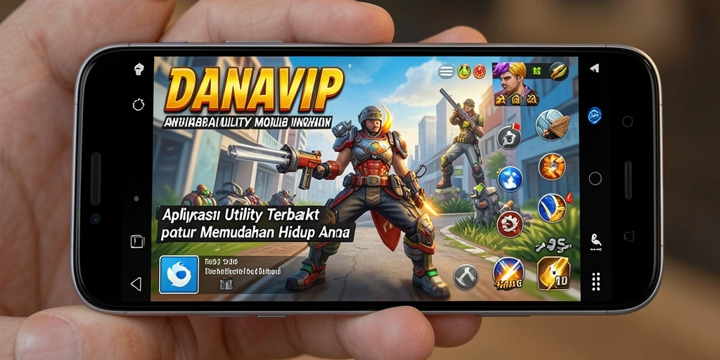 Tampilan utama aplikasi DANAVIP dengan fitur-fitur Utility yang praktis.