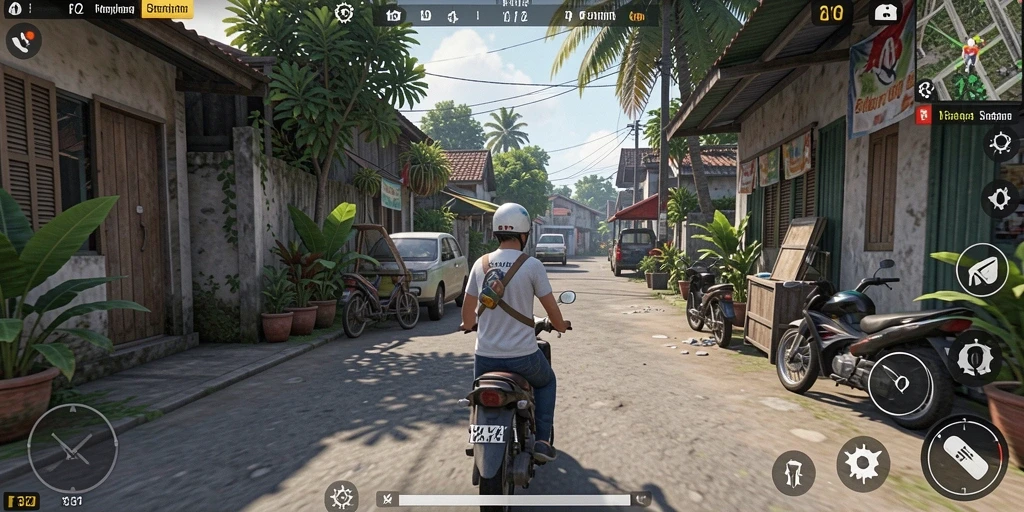 Gameplay F32 menampilkan simulasi kehidupan sehari-hari yang seru.