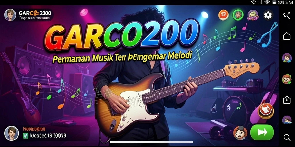 Tangkapan layar utama GARCO200 dengan permainan musik yang mengasyikkan.