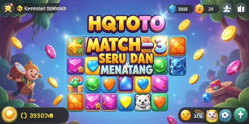 Gameplay seru HQTOTO dengan elemen Match-3 yang mengasyikkan.