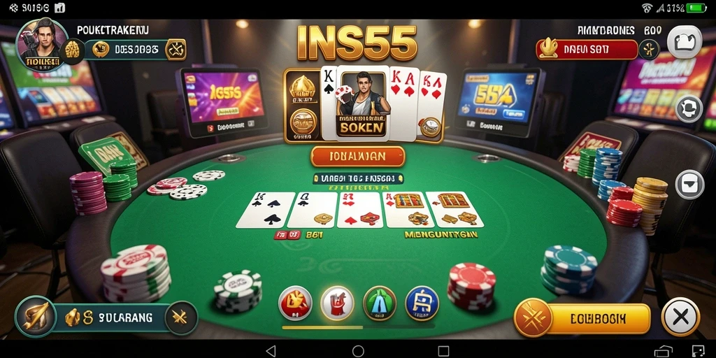 Tampilan gameplay poker yang mendebarkan di INS55.