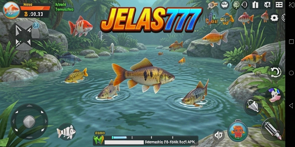 Tampilan gameplay JELAS777 yang menakjubkan dengan elemen memancing.