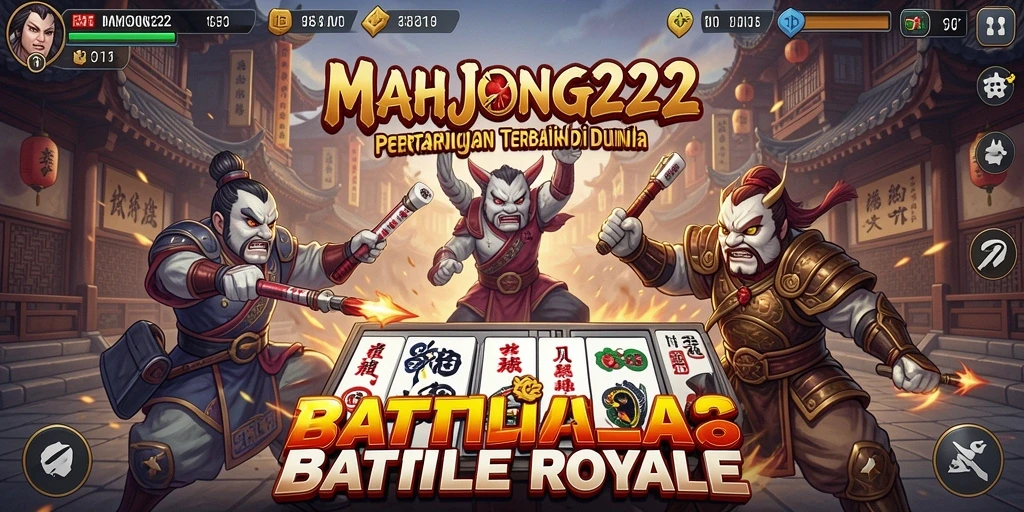Tampilan gameplay Battle Royale di <strong>MAHJONG222</strong> yang menegangkan dan penuh aksi.
