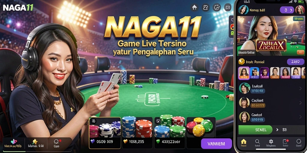 Tampilan gameplay Live Casino yang menegangkan dan interaktif di NAGA11.