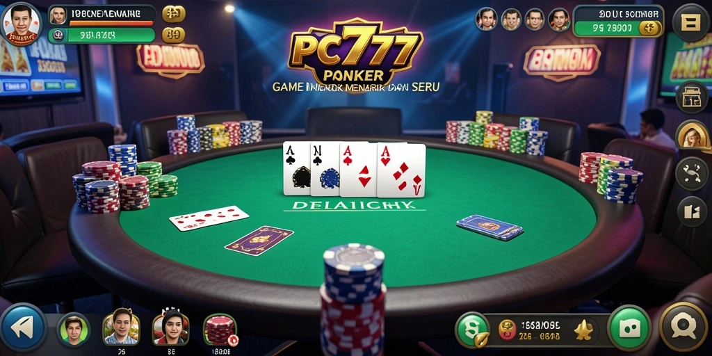 Tampilan gameplay Poker yang seru dan menantang di PC777.