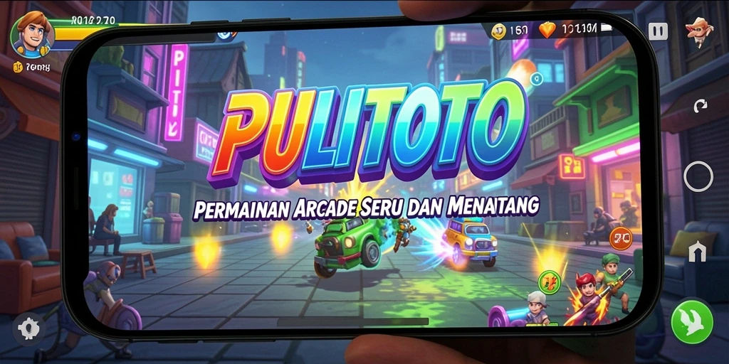 Screenshot utama PULITOTO menampilkan gameplay seru dan dinamis.
