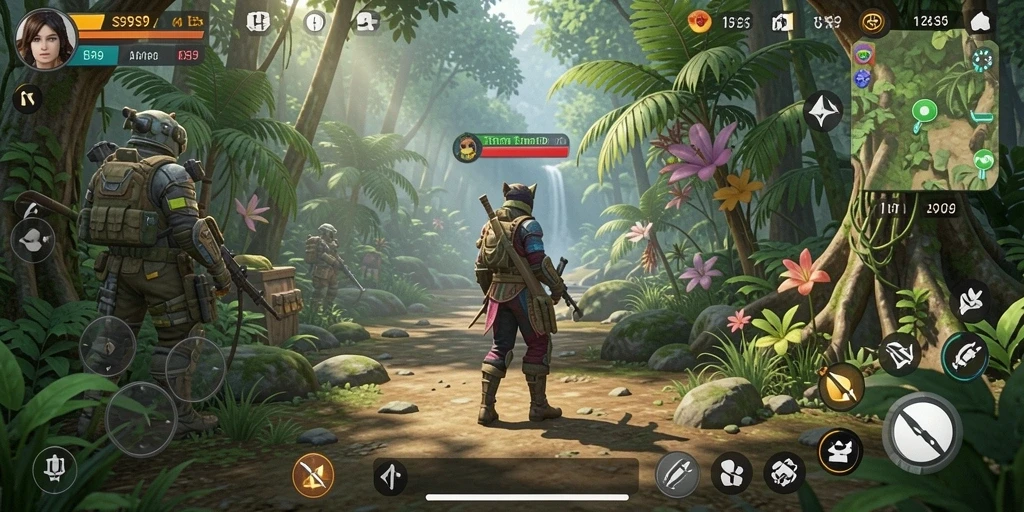 Tampilan gameplay menarik dari S9S9 dengan karakter dan lingkungan yang kaya.