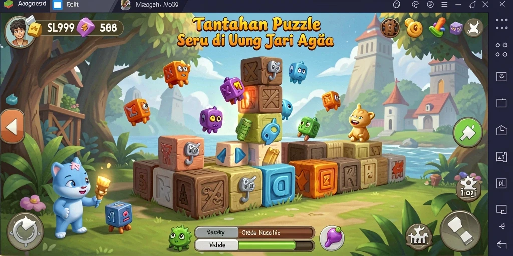 Screenshot menunjukkan gameplay puzzle yang menantang dan menyenangkan di SL999.
