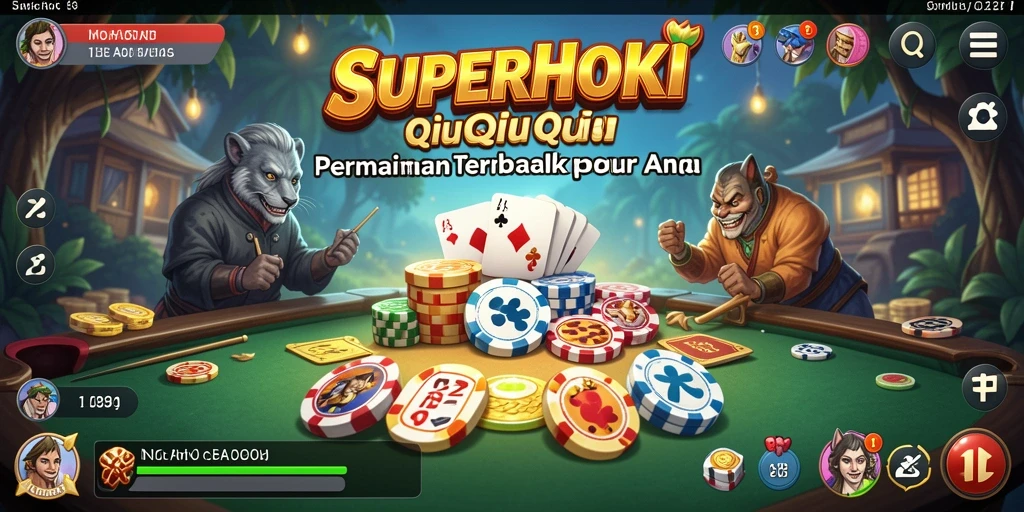 Tampilan gameplay mendebarkan dari SUPERHOKI yang menampilkan QiuQiu.