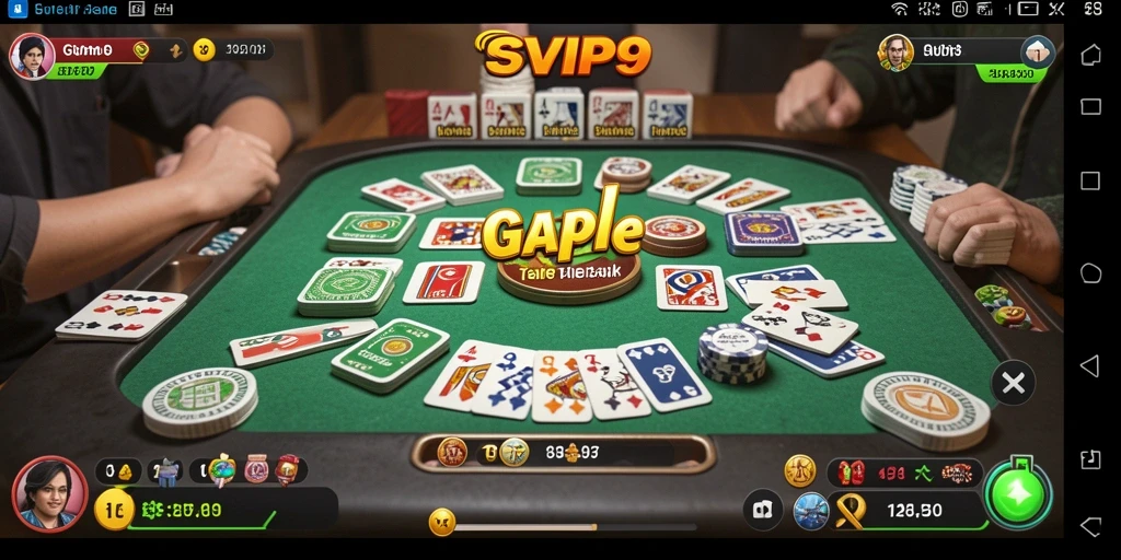 Tampilan gameplay seru dalam SVIP9 saat bermain Gaple.
