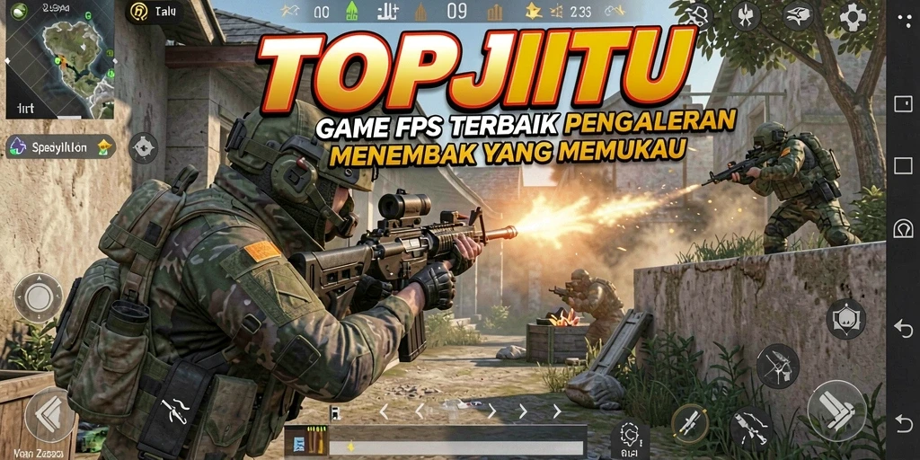 Tampilan gameplay menembak yang seru dan mendebarkan di TOPJITU.