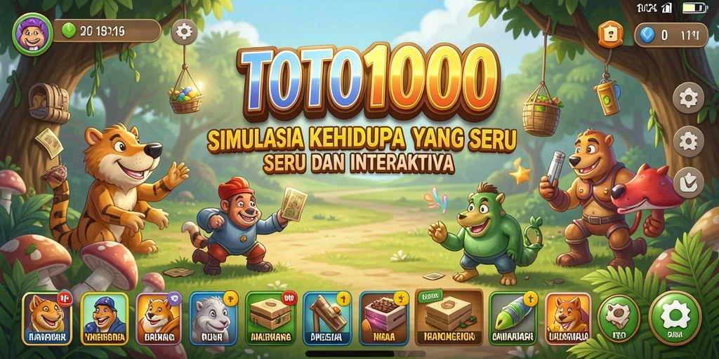 Screenshot gameplay TOTO1000 yang menampilkan karakter dan lingkungan interaktif.