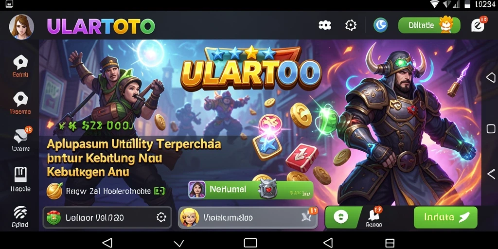 Tampilan utama ULARTOTO dengan fitur utama untuk manajemen waktu dan tugas.